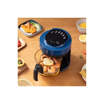 Sanlindou Airfryer 2 lt Tek Hazneli Led Ekranlı Yağsız Sıcak Hava Fritözü Mavi