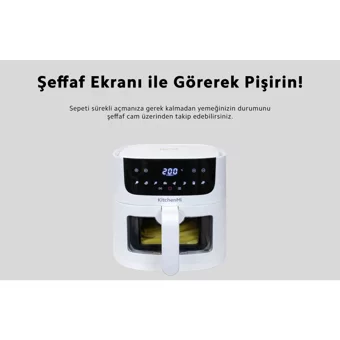 Xiaomi KitchenMi Airfryer 6 lt Tek Hazneli Led Ekranlı Yağsız Sıcak Hava Fritözü Beyaz