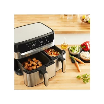 Tefal Easy Fry & Grill Airfryer 8.3 lt İki Hazneli Led Ekranlı Yağsız Sıcak Hava Fritözü Gri