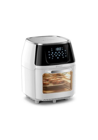 Yasomi Y88 Airfryer 8 lt Tek Hazneli Izgara Yapan Led Ekranlı Yağsız Sıcak Hava Fritözü Beyaz