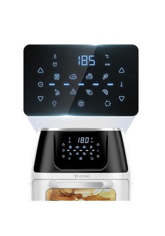 Yasomi Y88 Airfryer 8 lt Tek Hazneli Izgara Yapan Led Ekranlı Yağsız Sıcak Hava Fritözü Beyaz