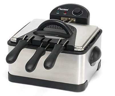 Bestron Family Cool Zone 4 lt Üçlü Hazneli Yağlı Fritöz Gri