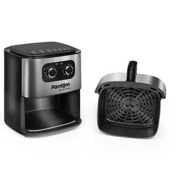 Fantom Airfryer 4.5 lt Tek Hazneli Izgara Yapan Led Ekranlı Yağsız Sıcak Hava Fritözü Gri