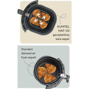 Kumtel Airfryer 8.5 lt Tek Hazneli Yağsız Sıcak Hava Fritözü Siyah