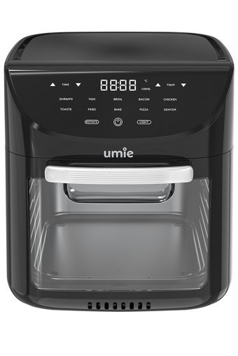 Umie Airfryer 12 lt Tek Hazneli Izgara Yapan Led Ekranlı Yağsız Sıcak Hava Fritözü Siyah