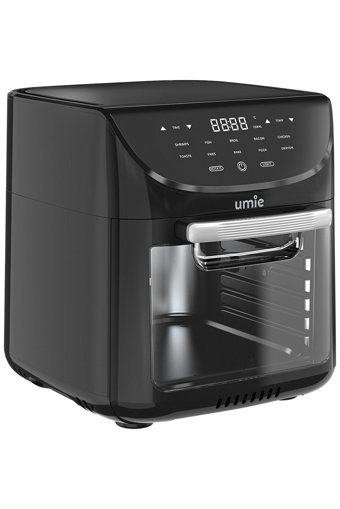 Umie Airfryer 12 lt Tek Hazneli Izgara Yapan Led Ekranlı Yağsız Sıcak Hava Fritözü Siyah