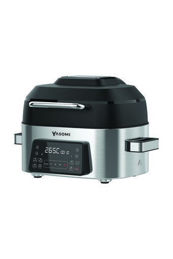 Yasomi Y75 Airfryer 6 lt Tek Hazneli Izgara Yapan Led Ekranlı Yağsız Sıcak Hava Fritözü İnox