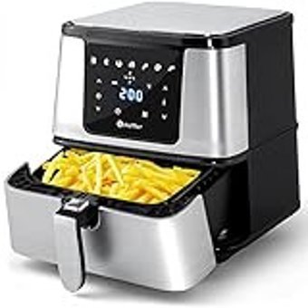 Scheffler Airfryer 5.5 lt Tek Hazneli Led Ekranlı Yağsız Sıcak Hava Fritözü Gri