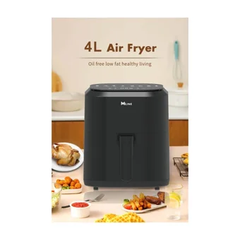 Miline AF4Le01 Airfryer 4 lt Tek Hazneli Izgara Yapan Led Ekranlı Yağsız Sıcak Hava Fritözü Siyah