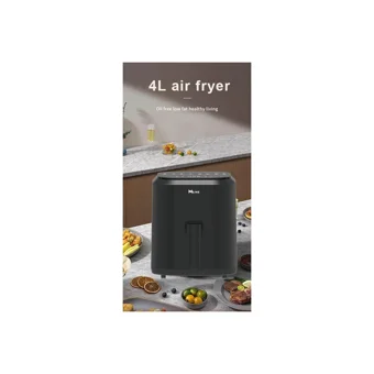 Miline AF4Le01 Airfryer 4 lt Tek Hazneli Izgara Yapan Led Ekranlı Yağsız Sıcak Hava Fritözü Siyah