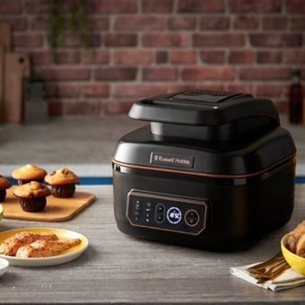Russell Hobbs SatisFry 26520-56 Airfryer 5.5 lt Tek Hazneli Izgara Yapan Led Ekranlı Yağsız Sıcak Hava Fritözü Siyah