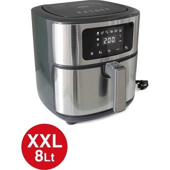 Alveus Airfly Xxl Smart AF80B-R-1 Airfryer 8 lt Tek Hazneli Izgara Yapan Led Ekranlı Yağsız Sıcak Hava Fritözü Siyah