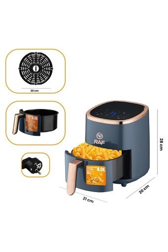 Npo RAF R5007 Airfryer 4 lt Tek Hazneli Izgara Yapan Led Ekranlı Yağsız Sıcak Hava Fritözü Lacivert