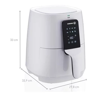 Korkmaz A886 Air Pro Airfryer 4 lt Tek Hazneli Led Ekranlı Yağsız Sıcak Hava Fritözü Beyaz