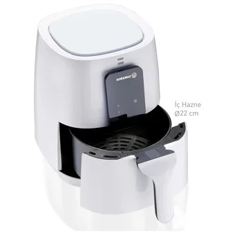 Korkmaz A886 Air Pro Airfryer 4 lt Tek Hazneli Led Ekranlı Yağsız Sıcak Hava Fritözü Beyaz