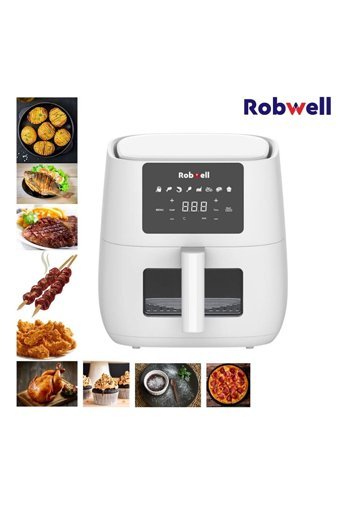 Nikadu Robx AS27 Airfryer 6 lt Tek Hazneli Izgara Yapan Led Ekranlı Yağsız Sıcak Hava Fritözü Beyaz