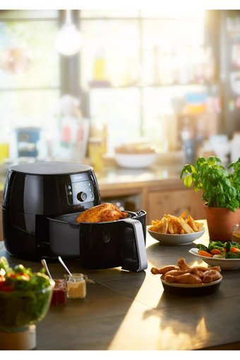 Philips HD9651/90 Airfryer 7.3 lt Tek Hazneli Izgara Yapan Yağsız Sıcak Hava Fritözü Siyah