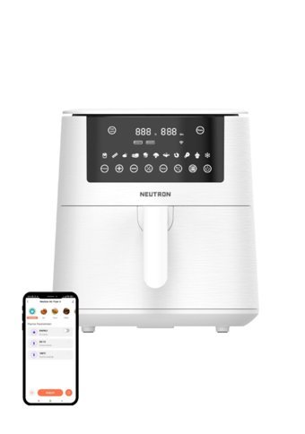 Neutron Ntl-AF-73Lb Smart Pro Airfryer 7.3 lt Tek Hazneli Izgara Yapan Led Ekranlı Yağsız Sıcak Hava Fritözü Beyaz