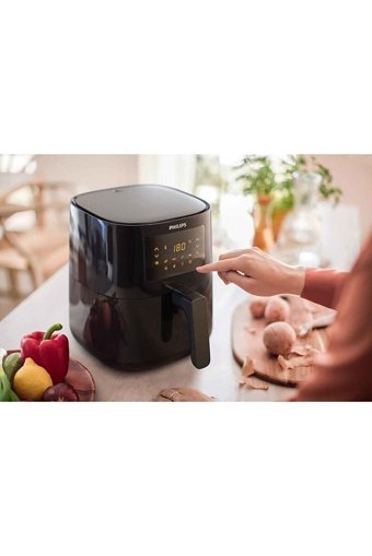 Philips HD9252/91 Airfryer 4.1 lt Tek Hazneli Izgara Yapan Led Ekranlı Yağsız Sıcak Hava Fritözü Siyah