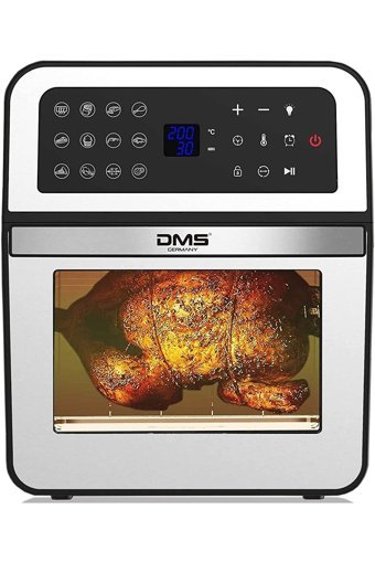 Dms Airfryer 12 lt Tek Hazneli Izgara Yapan Led Ekranlı Yağsız Sıcak Hava Fritözü İnox