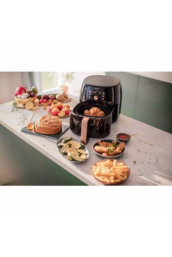 Philips HD9867/90 Airfryer 7.3 lt Tek Hazneli Izgara Yapan Led Ekranlı Yağsız Sıcak Hava Fritözü Siyah