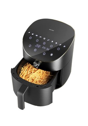 Neutron Ntl-AF-55Lw Smart Airfryer 5.5 lt Tek Hazneli Izgara Yapan Led Ekranlı Yağsız Sıcak Hava Fritözü Siyah