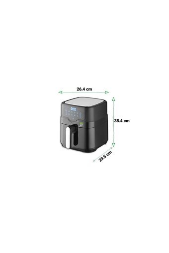 Wiami Airfryer 4.5 lt Tek Hazneli Led Ekranlı Yağsız Sıcak Hava Fritözü Siyah