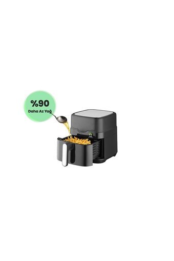 Wiami Airfryer 4.5 lt Tek Hazneli Led Ekranlı Yağsız Sıcak Hava Fritözü Siyah