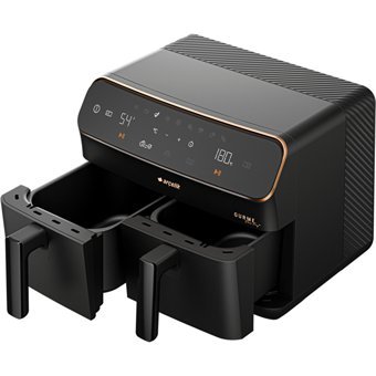 Arçelik Airfryer 8.5 lt İki Hazneli Led Ekranlı Yağsız Fritöz Siyah
