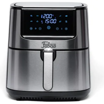 Fabcio Uno Smart Airfryer 6 lt Tek Hazneli Izgara Yapan Led Ekranlı Yağsız Sıcak Hava Fritözü Gri