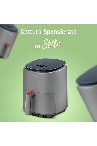 Cosori Airfryer 3.8 lt Tek Hazneli Izgara Yapan Led Ekranlı Yağsız Sıcak Hava Fritözü Gri
