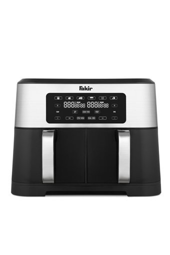 Fakir Premium Chefry Airfryer 8.5 lt İki Hazneli Izgara Yapan Led Ekranlı Sıcak Hava Fritözü Siyah
