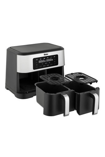 Fakir Premium Chefry Airfryer 8.5 lt İki Hazneli Izgara Yapan Led Ekranlı Sıcak Hava Fritözü Siyah