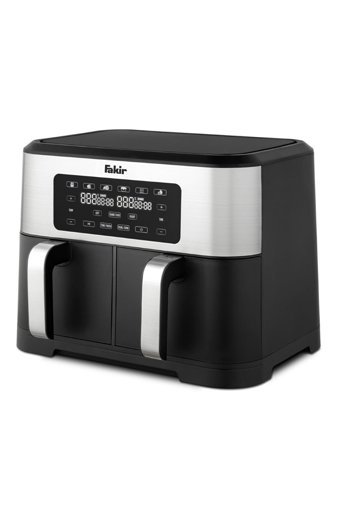Fakir Premium Chefry Airfryer 8.5 lt İki Hazneli Izgara Yapan Led Ekranlı Sıcak Hava Fritözü Siyah