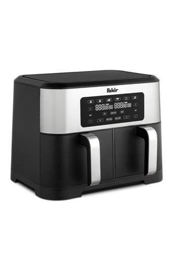 Fakir Premium Chefry Airfryer 8.5 lt İki Hazneli Izgara Yapan Led Ekranlı Sıcak Hava Fritözü Siyah