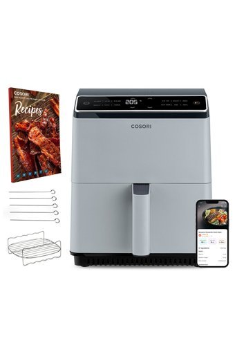Cosori Dual Blaze Airfryer 5 lt Tek Hazneli Izgara Yapan Led Ekranlı Yağsız Sıcak Hava Fritözü Açık Gri