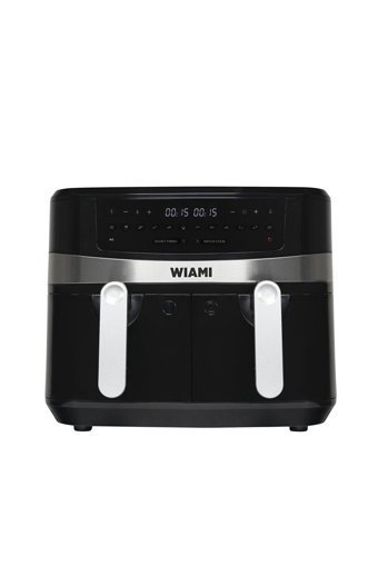 Wiami Airfryer 9 lt İki Hazneli Led Ekranlı Yağsız Sıcak Hava Fritözü Siyah