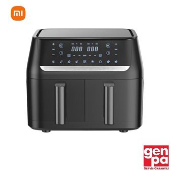 Xiaomi Smartmi Cook Master Duo Airfryer 9.6 lt İki Hazneli Izgara Yapan Led Ekranlı Yağsız Sıcak Hava Fritözü Siyah