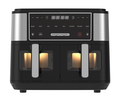 Xiaomi D10 Airfryer 9 lt İki Hazneli Izgara Yapan Led Ekranlı Yağsız Sıcak Hava Fritözü Siyah