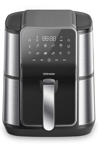 Goldmaster Gloria Airfryer 7 lt Tek Hazneli Led Ekranlı Yağsız Sıcak Hava Fritözü Siyah