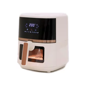 İdose Smart Cook Airfryer 5.5 lt Tek Hazneli Izgara Yapan Led Ekranlı Sıcak Hava Fritözü Bej