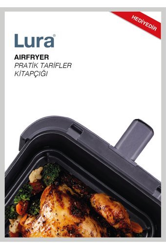 Lura 17BG Airfryer 6 lt Tek Hazneli Led Ekranlı Yağsız Sıcak Hava Fritözü Beyaz