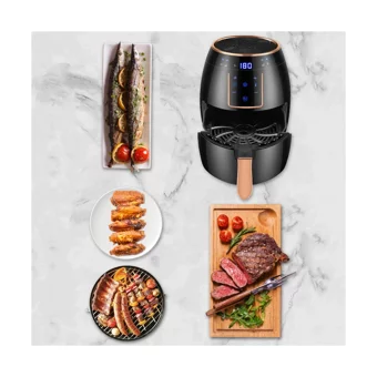 Buyfun Airfryer 5.5 lt Tek Hazneli Led Ekranlı Yağsız Sıcak Hava Fritözü Siyah