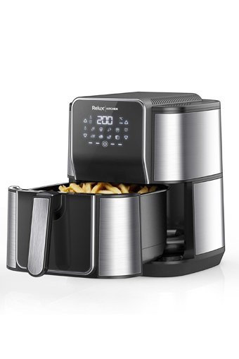 Relux RAF7000 Airfryer 7 lt Tek Hazneli Led Ekranlı Yağsız Sıcak Hava Fritözü İnox