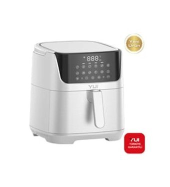 Yui M25 Pro Airfryer 5.5 lt Tek Hazneli Izgara Yapan Yağsız Sıcak Hava Fritözü Beyaz