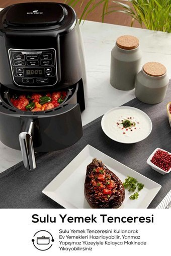 Karaca Air Pro Cook 3 In 1 XL Airfryer 4 lt Tek Hazneli Izgara Yapan Led Ekranlı Sıcak Hava Fritözü Uzay Grisi