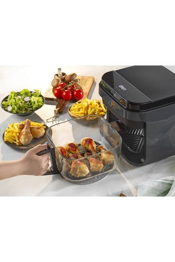 Onvo Ovfry10 Airfryer 5 lt Tek Hazneli Yağsız Sıcak Hava Fritözü Siyah