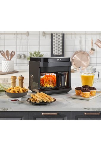 Onvo Ovfry10 Airfryer 5 lt Tek Hazneli Yağsız Sıcak Hava Fritözü Siyah