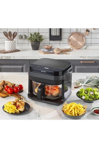 Onvo Ovfry10 Airfryer 5 lt Tek Hazneli Yağsız Sıcak Hava Fritözü Siyah