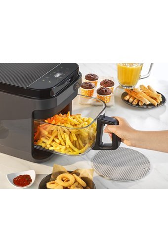 Onvo Ovfry10 Airfryer 5 lt Tek Hazneli Yağsız Sıcak Hava Fritözü Siyah